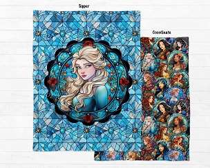 Stained Glass Winter Princess Blanket Panel